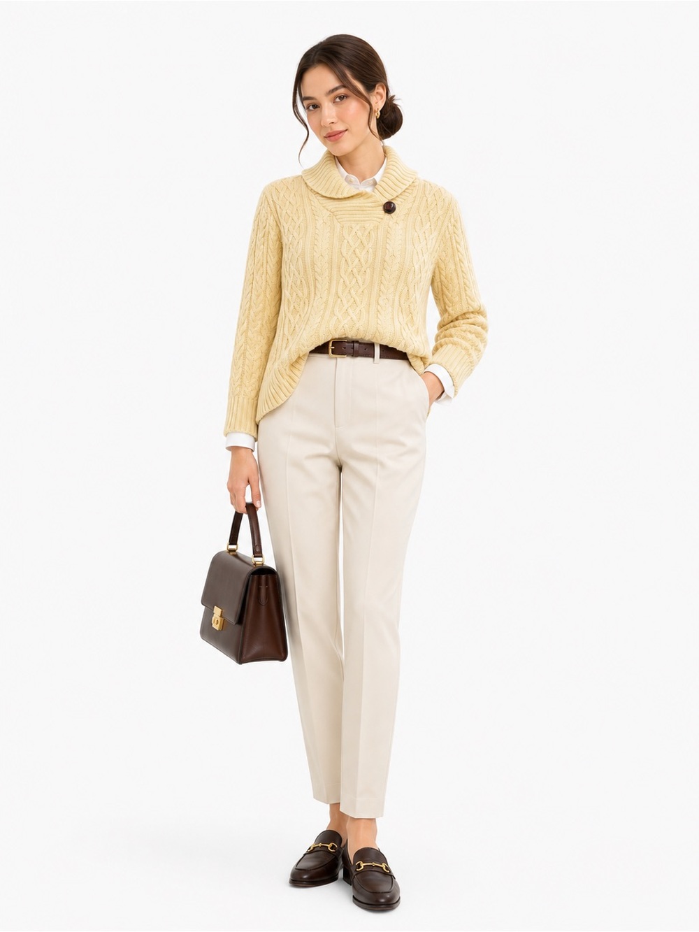 Croft & Barrow Soft Ivory Ribbed Knit Sweater